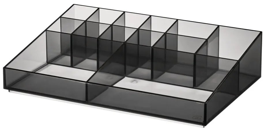Organizer łazienkowy na kosmetyki z plastiku z recyklingu w kolorze matowej czerni Cosmetic Station – iDesign