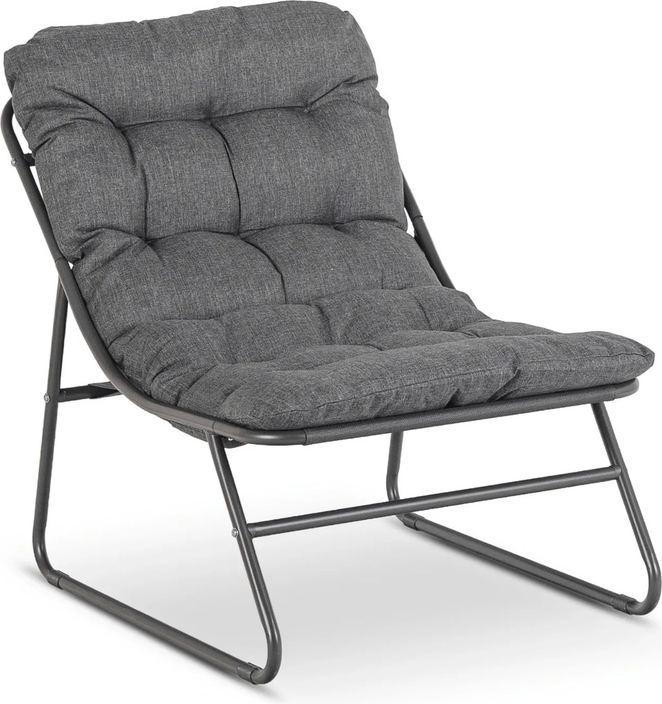 Zestaw Mebli Ogrodowych MEGARA Szary Sofa 2x Fotel Stolik Tarasowy Nowoczesny