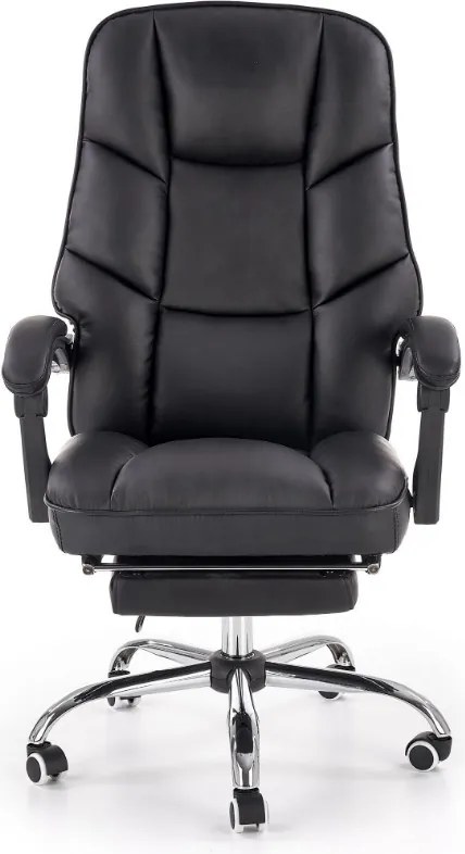 Tapicerowany fotel biurowy z podnóżkiem Alvin