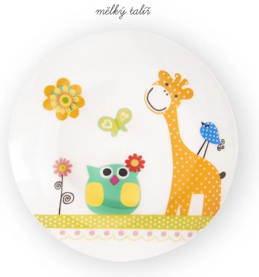3-częściowy zestaw dziecięcych porcelanowych naczyń Orion Giraffe