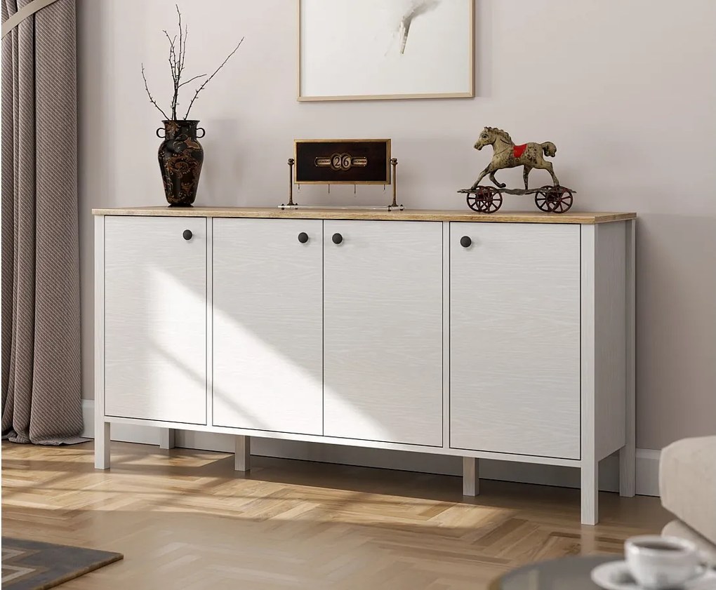 Komoda drewniana – 160 cm x 82 cm x 44 cm – biała