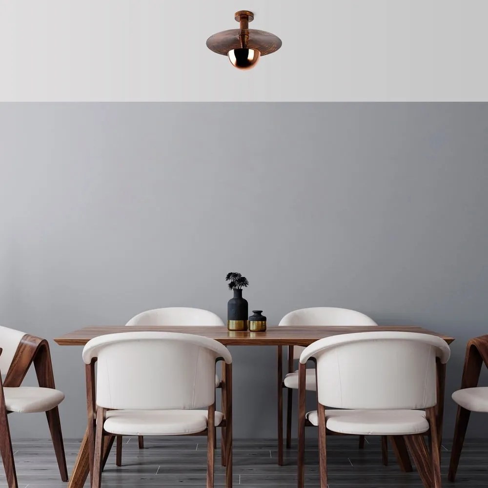 Lampa sufitowa w kolorze miedzi z metalowym kloszem ø 38 cm Kurt – Opviq lights