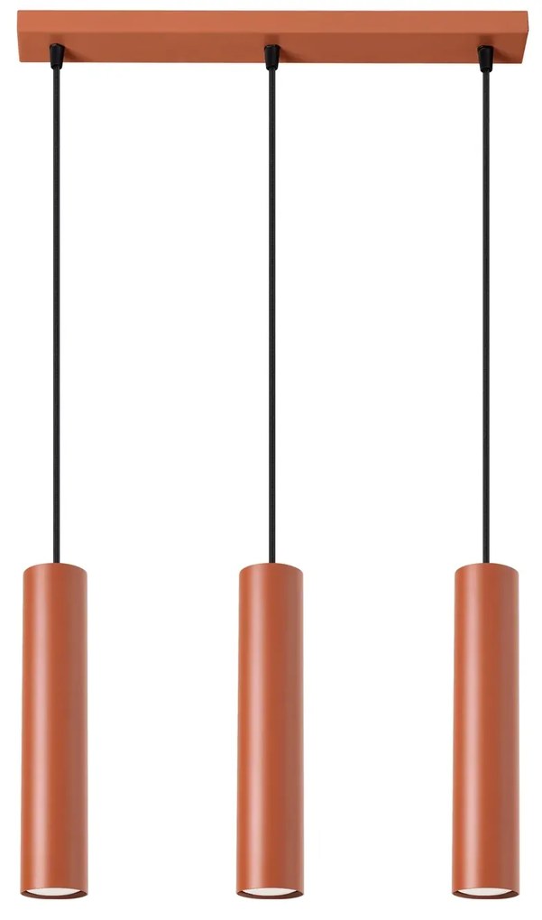 Lampa wisząca LAGOS 3L ochra czerwona SOLLUX  LIGHTING