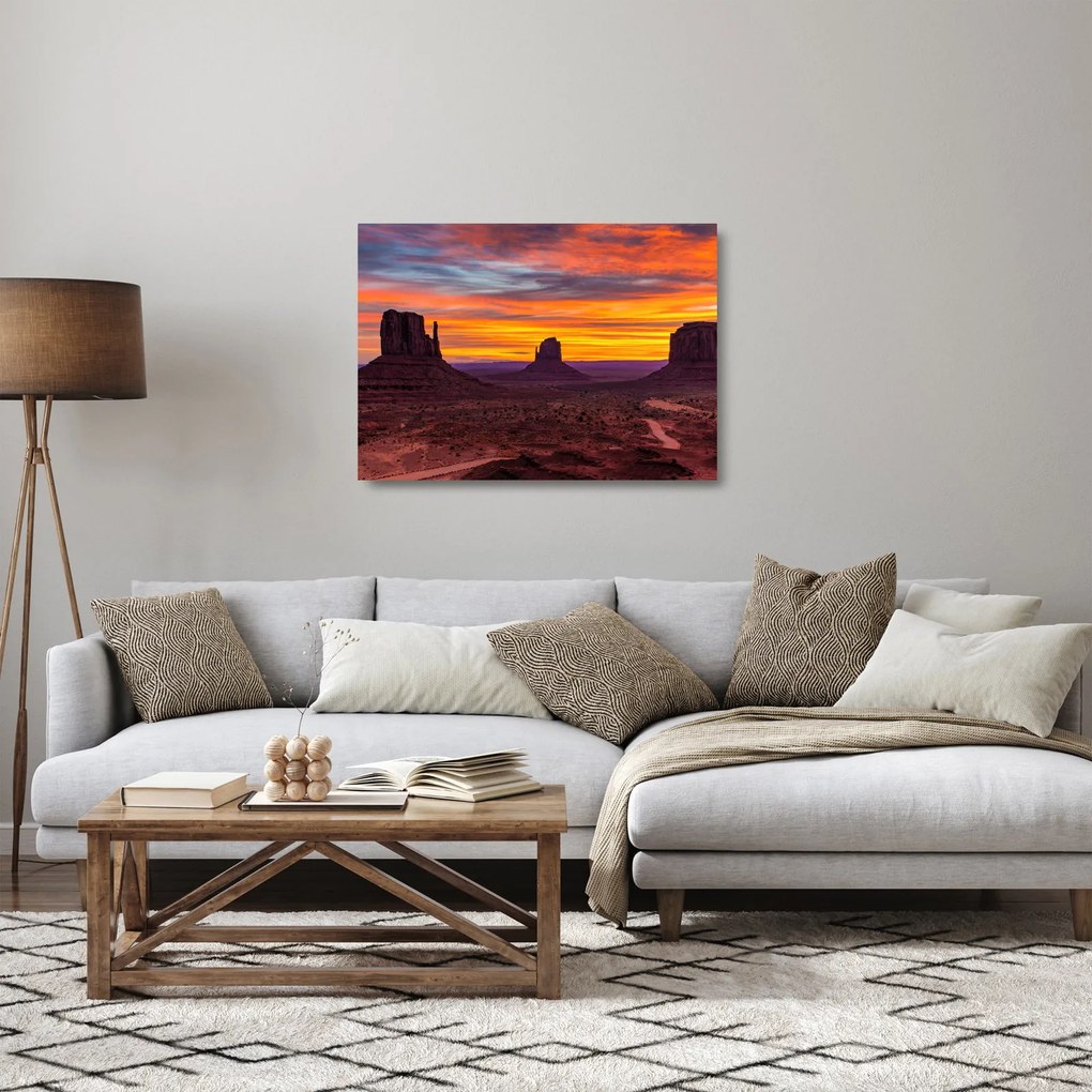 Obraz na szkle - Monument Valley v Arizonie (70x50 cm)
