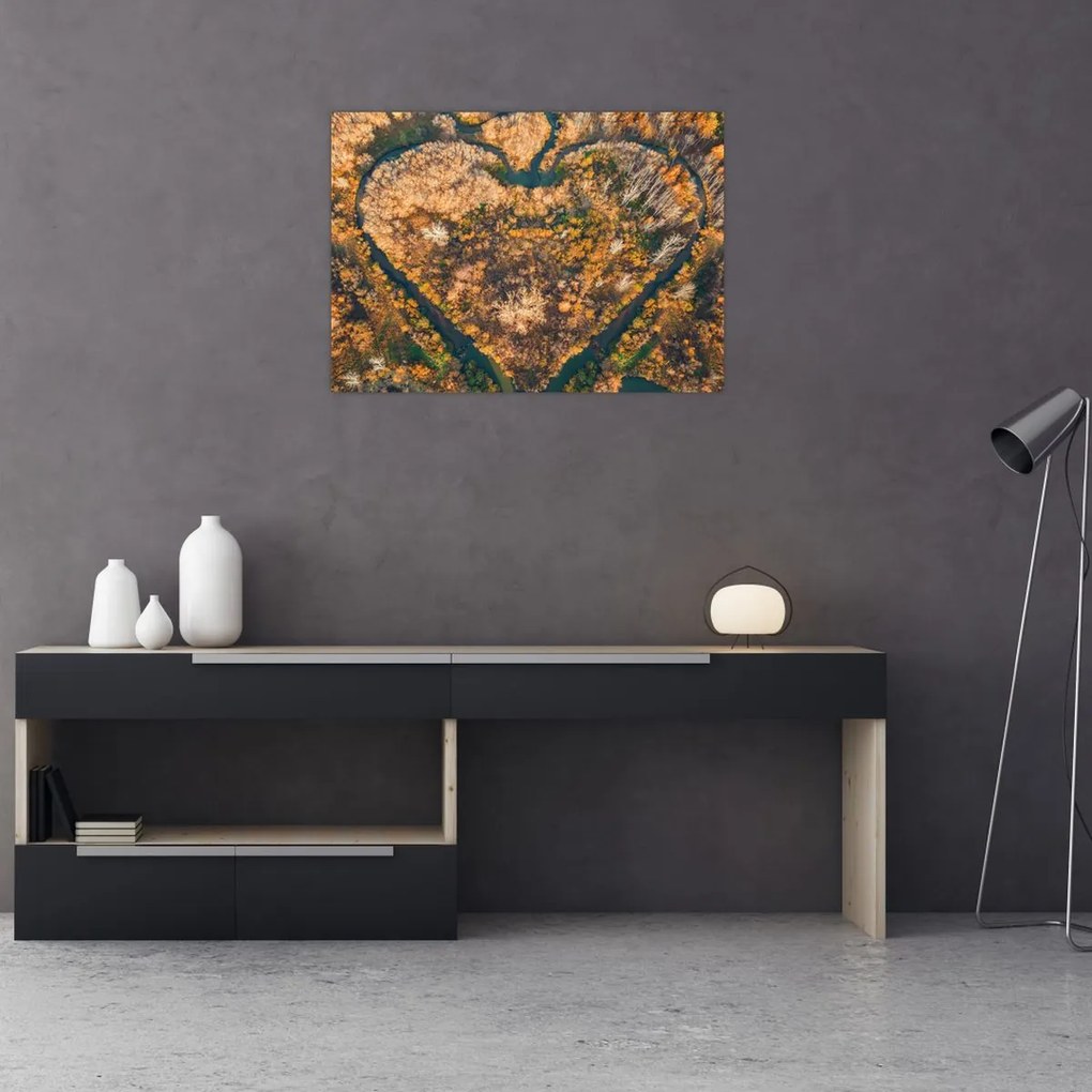 Obraz - Rzeka w kształcie serca (70x50 cm)