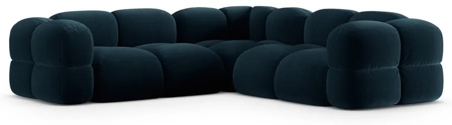 Ciemnoniebieski aksamitny narożnik Loretto – Cosmopolitan Design