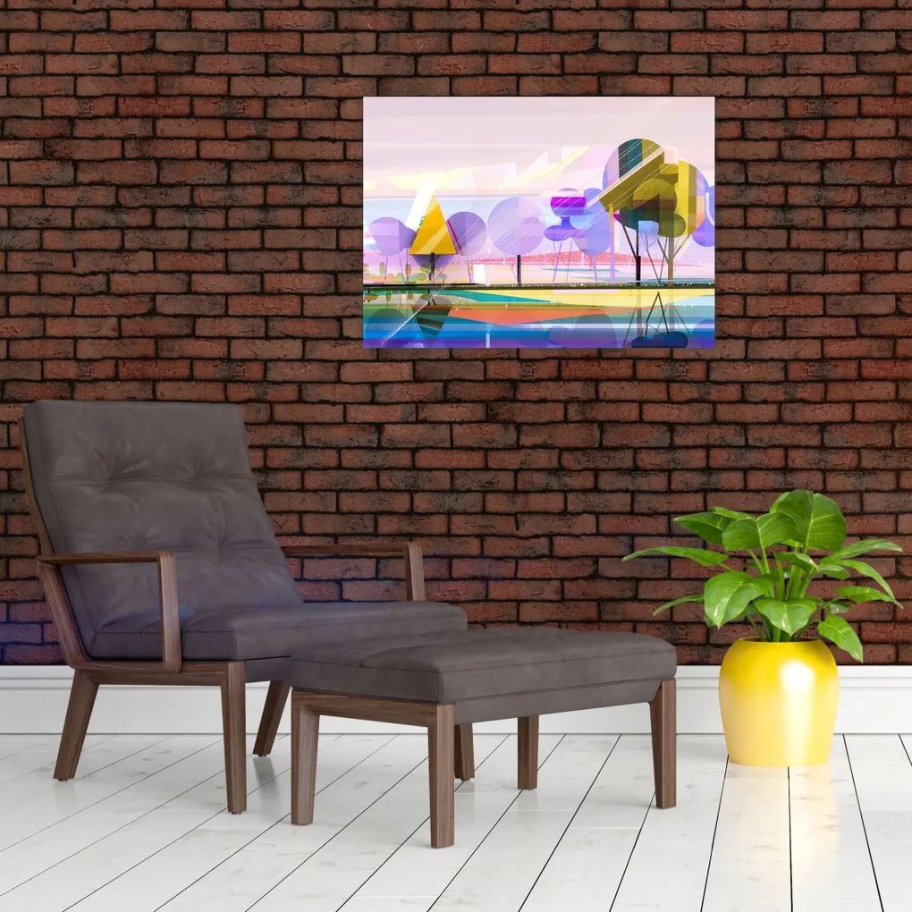 Obraz na szkle - Abstrakcja, krajobraz (70x50 cm)
