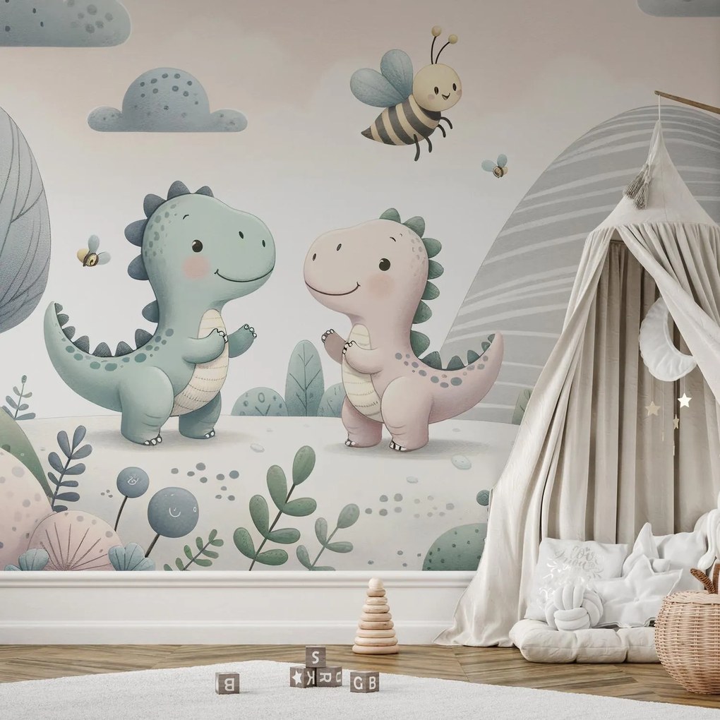 Fototapeta - Szczęśliwe dinozaury (196x136 cm)