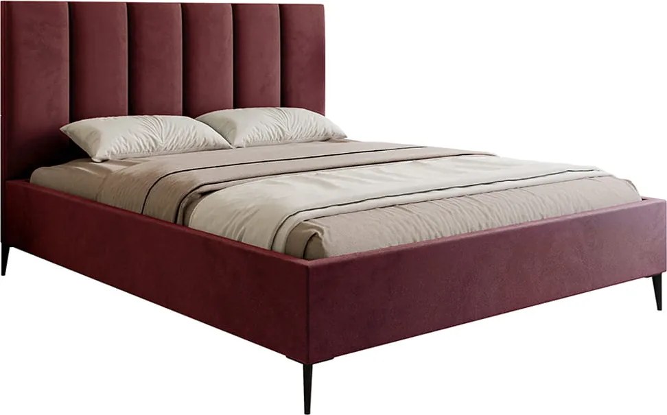 Łóżko tapicerowane ROSA SLIM z pojemnikiem na pościel na wysokich nóżkach