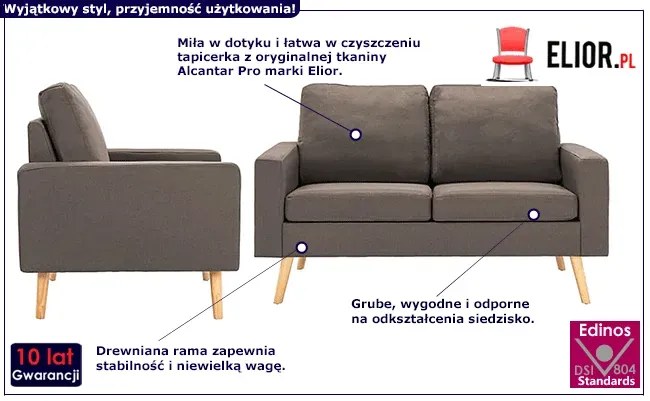 3-osobowy zestaw wypoczynkowy z fotelem, taupe - Muria 3X