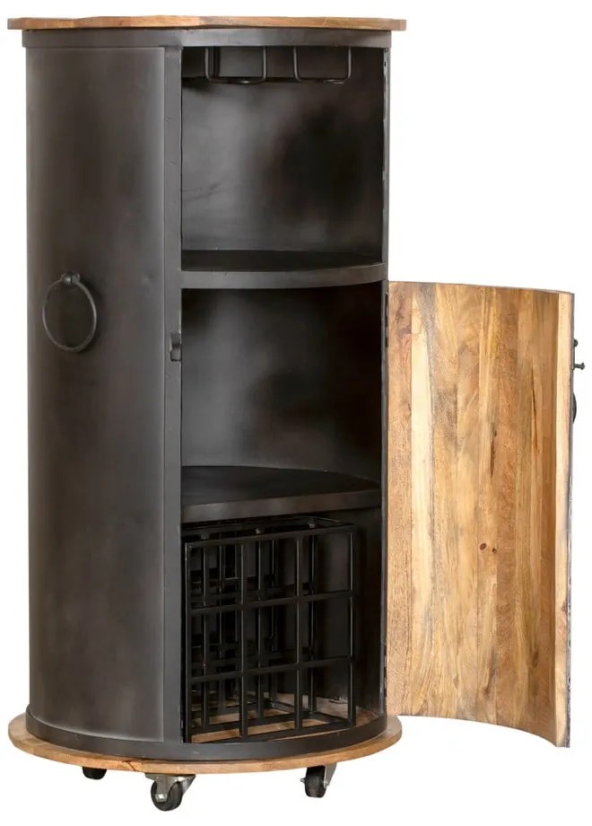 Czarna metalowa szafka na wino liczba butelek 9, 60x115 cm Luni – Interia Home &amp; Living