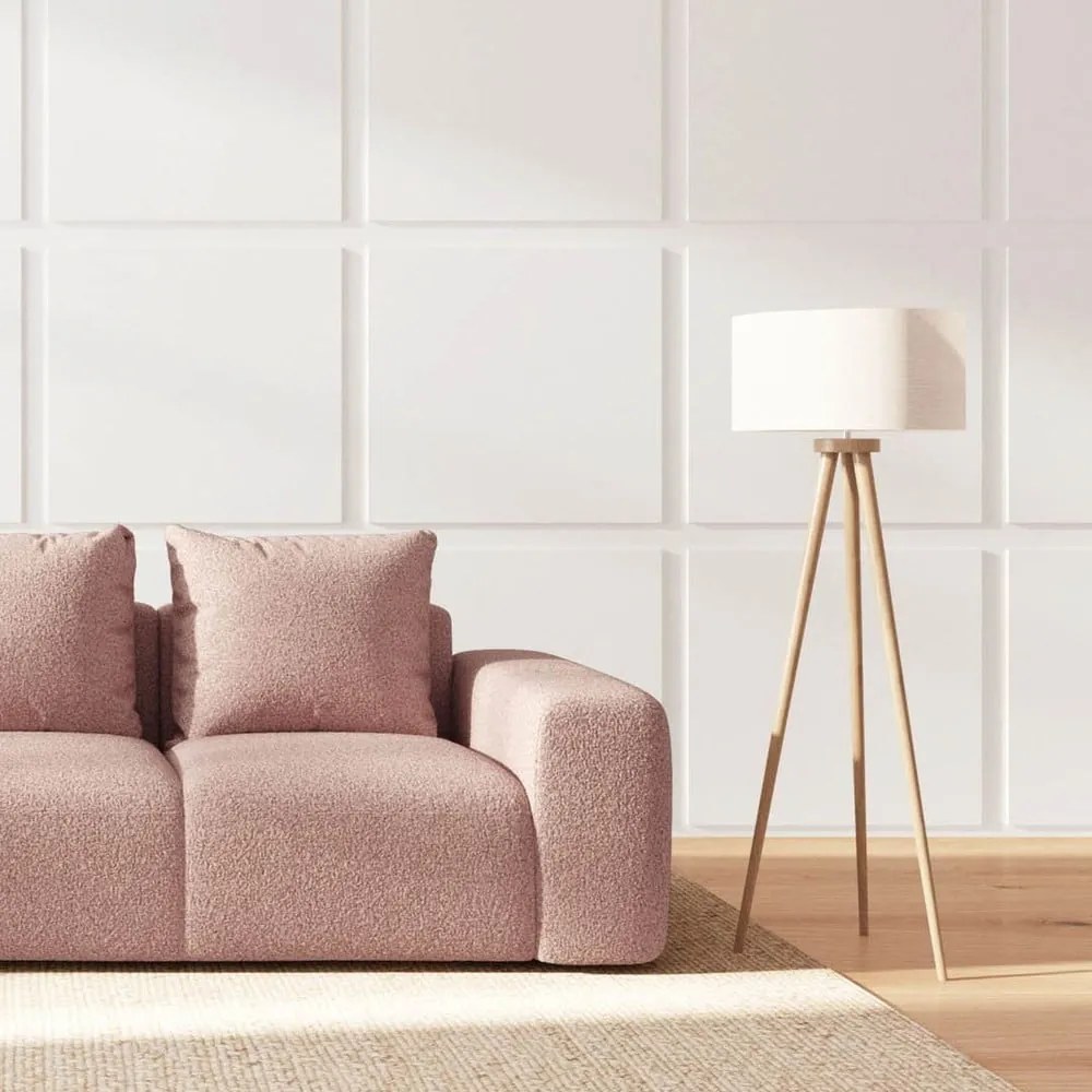 Różowa sofa z materiału bouclé 287 cm Monce – Rodier