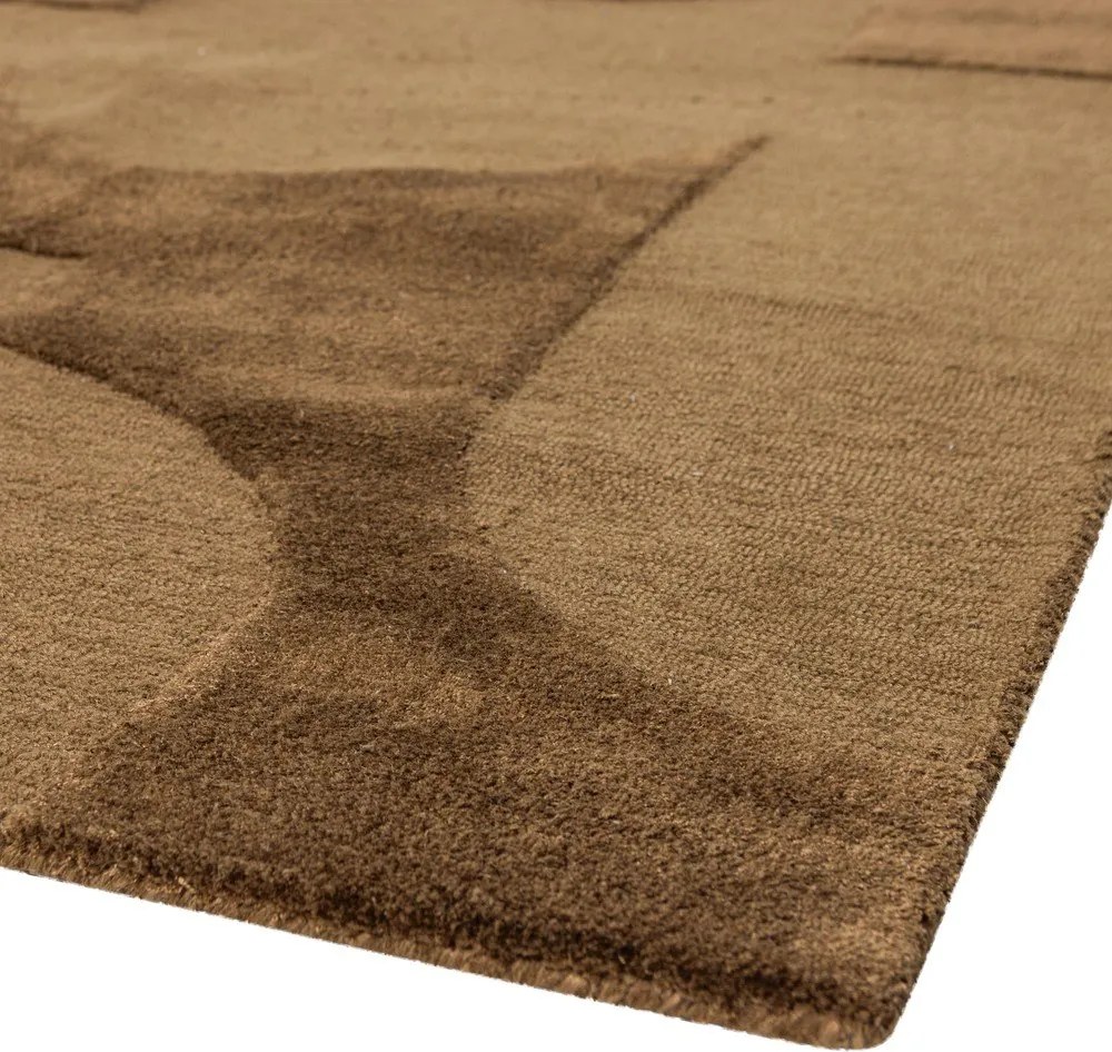 Brązowy dywan z mieszanki wełny 170x240 cm Livo – WOOOD