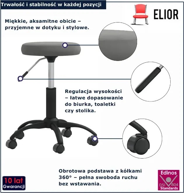 Obrotowy regulowany fotel biurowy szary A2-H54