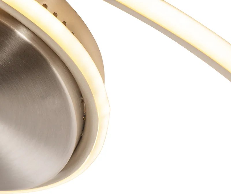 Designerska lampa sufitowa ze stali z wbudowanymi diodami LED, 3-stopniowy ściemniacz - Rowan