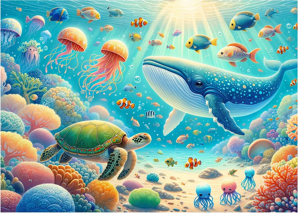 Obraz na szkle - Świat pod wodą (70x50 cm)