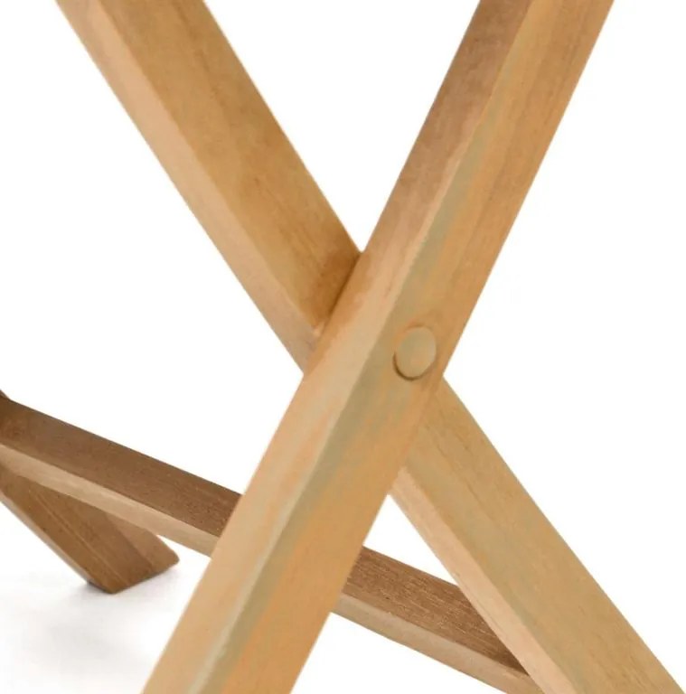 Składany stół DIVERO z drewna tekowego Ø 100 cm