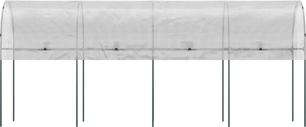 Outsunny Daszek ochronny dla roślin, półokrągły dach, stalowy stelaż, wytrzymała plandeka, biały, 4x1,2x1,7m | Aosom PL