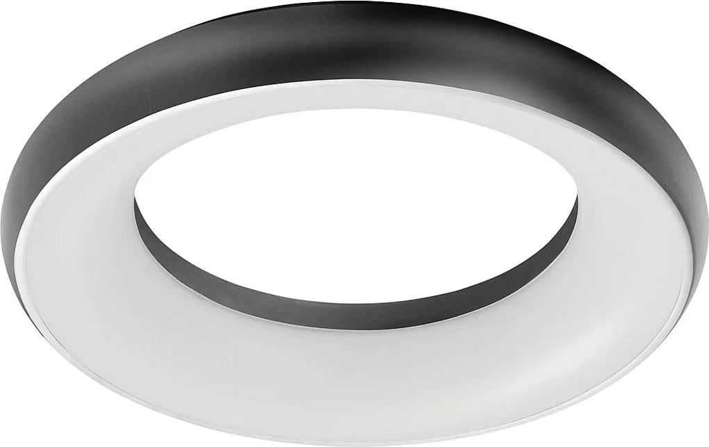 Lampa sufitowa FRED w nowoczesnym stylu - ?r. 29,8 cm - okr?g?a - LED SMD 25W - 1850 i 3K - 120° i 125° - IP40 - aluminium i opalowy poliw?glan - czarny