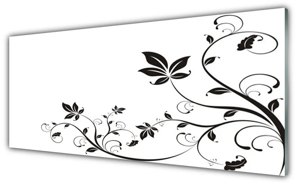 Panel Szklany Abstrakcja Rośliny Liście