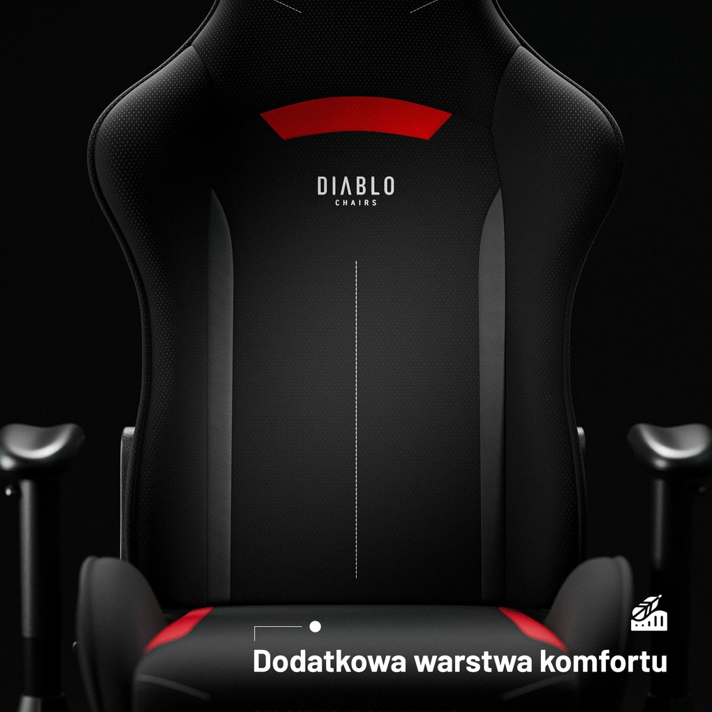 Fotel gamingowy materiałowy czarno-czerwony: Diablo X-Starter