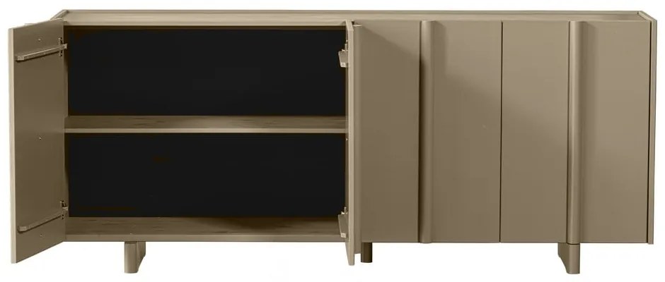 Beżowa niska komoda z litego drewna sosnowego 200x85 cm Basu – WOOOD