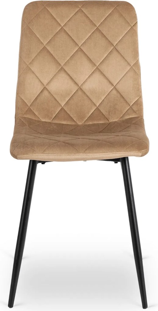 Krzesło Tapicerowane FORIS Beżowe Welurowe Nowoczesne Loft