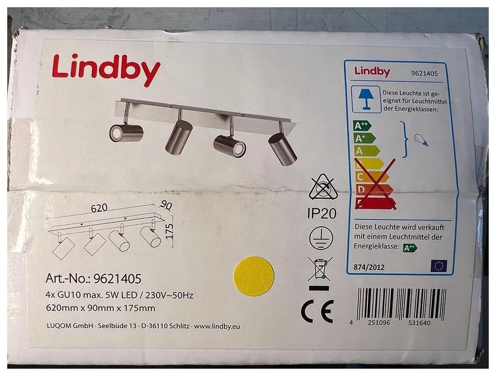 Lindby - Oświetlenie punktowe 4xGU10/5W/230V