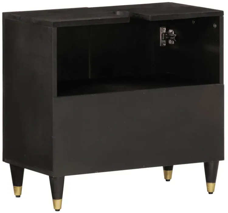 Czarna drewniana szafka stojąca pod umywalkę retro A3-M11