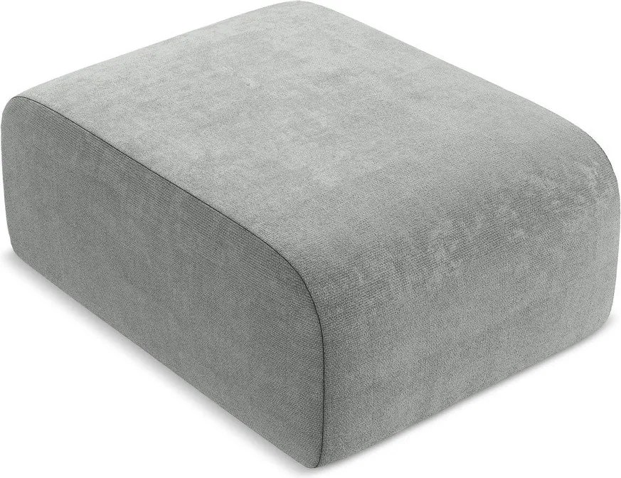 Szary podnóżek z tkaniny szenilowej Lani – Makamii