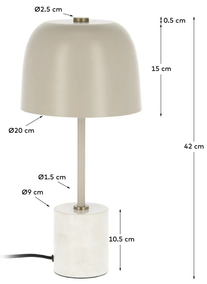 Beżowa lampa stołowa Kave Home Alish