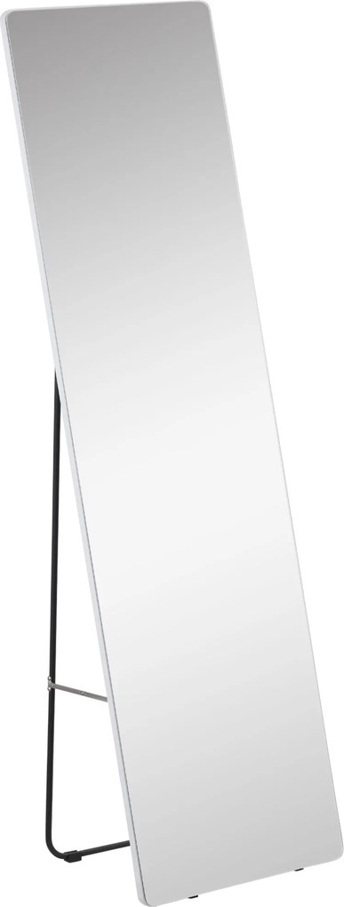 HOMCOM Lustro Stojące Całościowe z Ramą z Aluminium Srebrne 45x37x158,5cm | Aosom PL