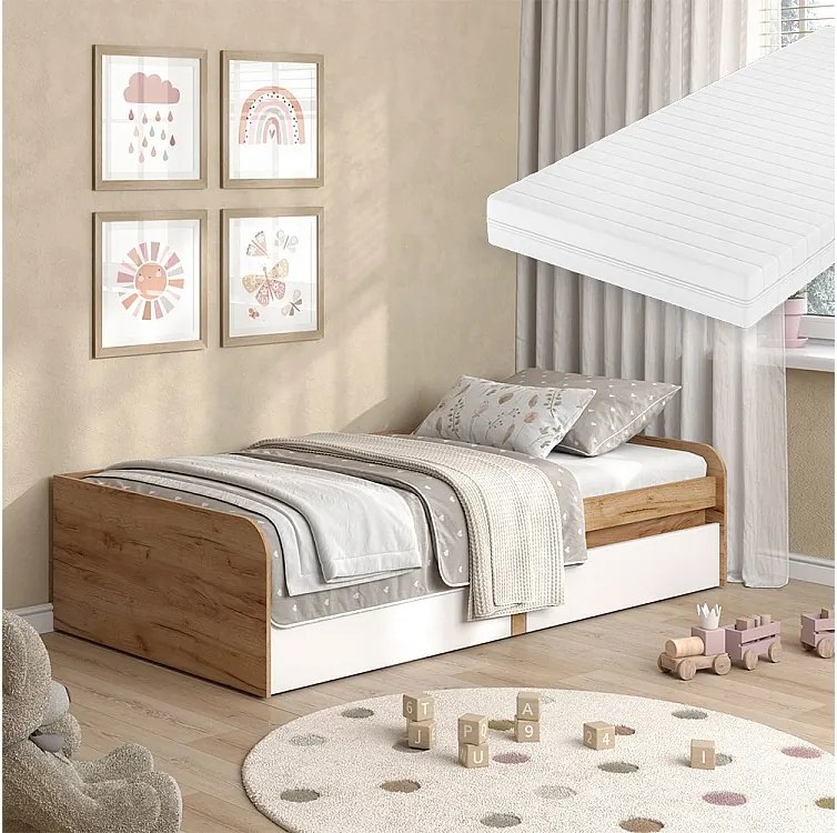 Łóżko dziecięce biały/artystyczny 203.2x96.5x46 clario