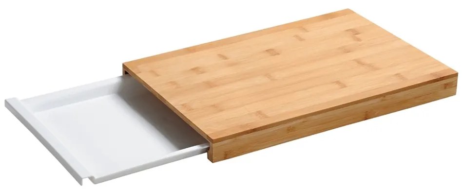 Kesper 58352 Deska do krojenia z tacką, biała, 38x 25 x 3,5 cm