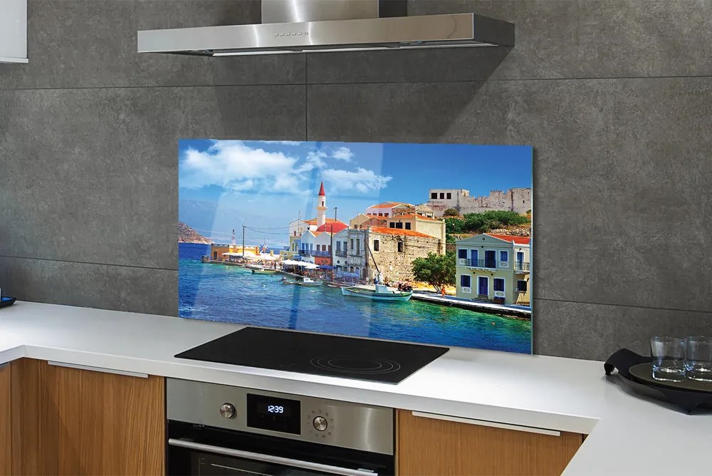 Panel Szklany Surowe Piękno Greckiego Wybrzeża