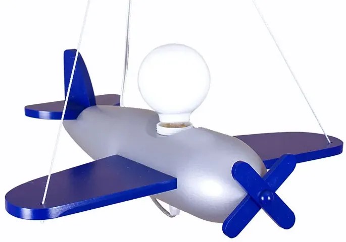 Granatowa dziecięca lampa wisząca samolot - S201-Velori