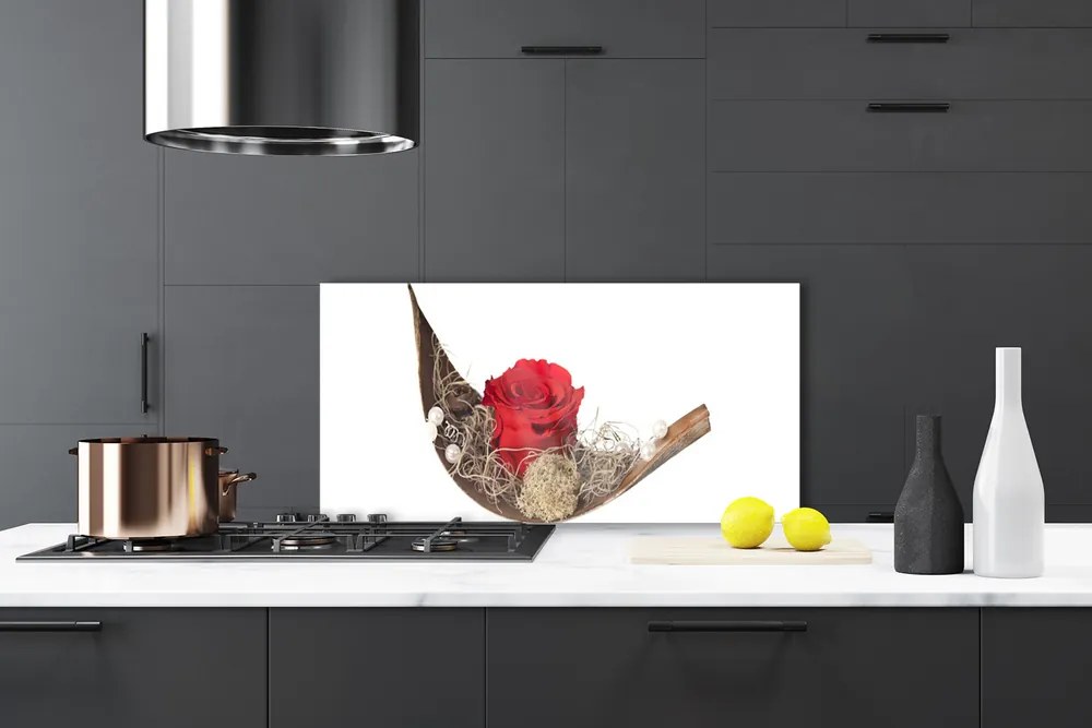 Panel nad blat kuchenny Czerwona Róża w Kroplach Rosy