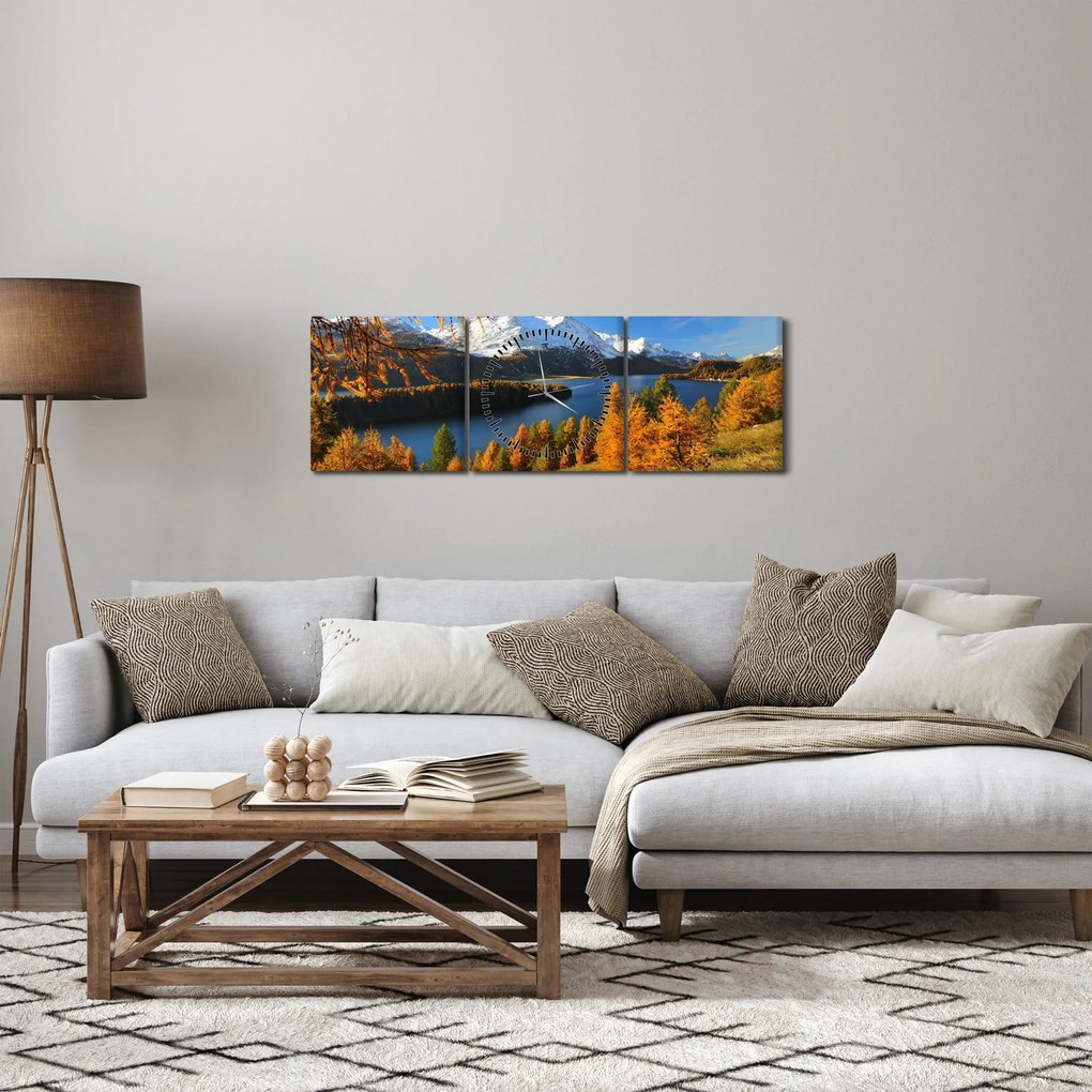 Obraz - Jesień w Alpach (z zegarem) (90x30 cm)