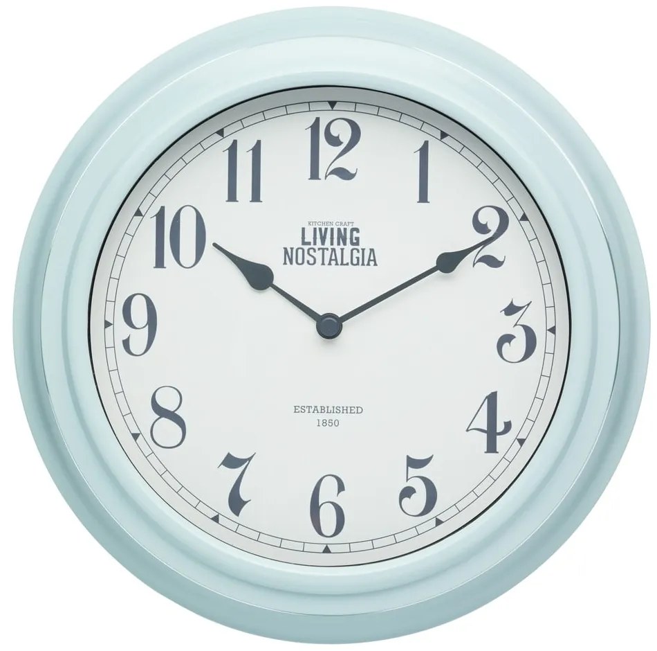 Niebieski zegar ścienny Kitchen Craft Living Nostalgia Blue, ⌀ 25,5 cm