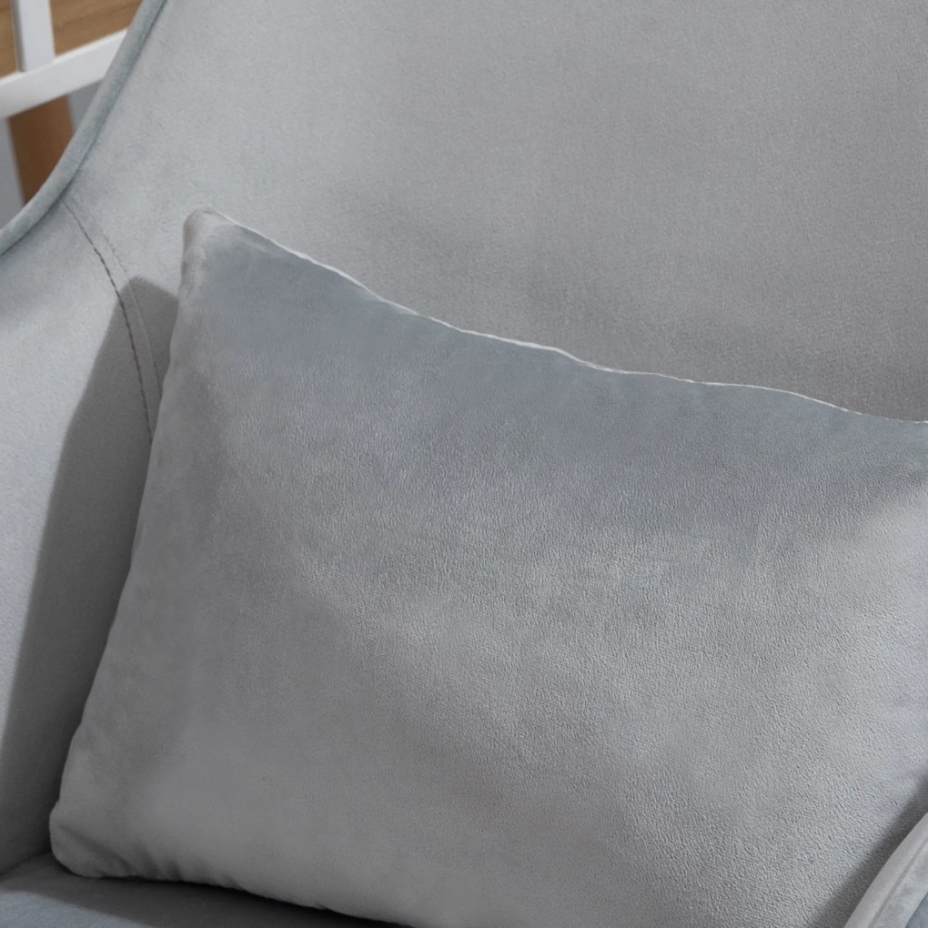 Vinsetto Fotel biurowy ergonomiczny z masażem i funkcją wibracji obrotowy aksamit szary | Aosom PL