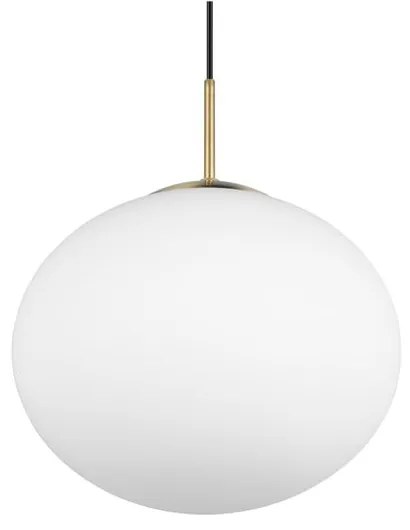 Lampa wisząca w biało-złotym kolorze ze szklanym kloszem ø 30 cm Fomento – Trio