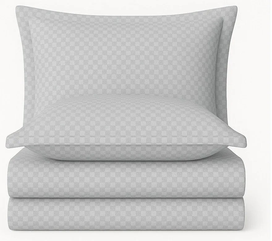 Szara pościel dwuosobowa z bawełny renforcé 240x220 cm Checkered – Mila Home Luxury