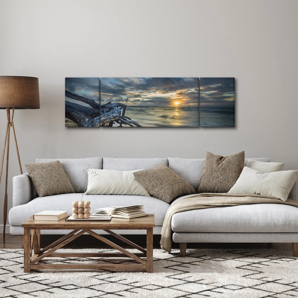 Obraz morza o zachodzie słońca (170x50 cm)