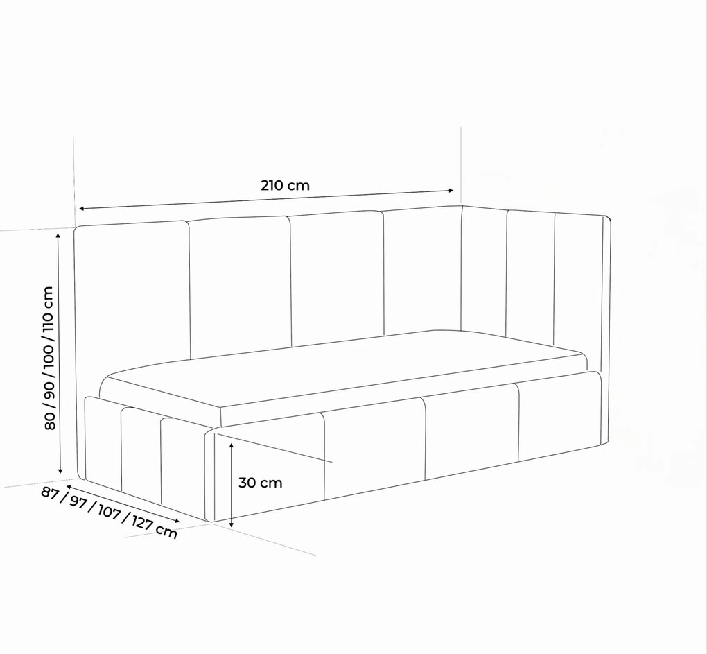 Łóżko dziecięco-młodzieżowe DAISY - 80x200