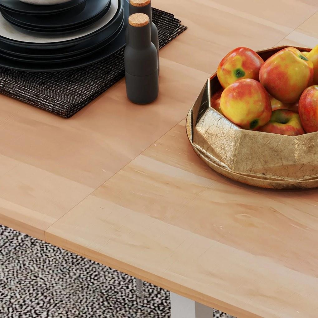 HOMCOM Stół jadalny rozkładany dla 6 osób składany kuchenny brązowo biały nowoczesny | Aosom PL