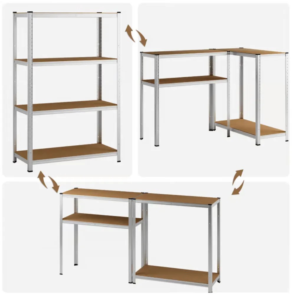 Monzana Regał o dużej nośności HEAVY, max. 700 kg, 160x90x40 cm, srebrny