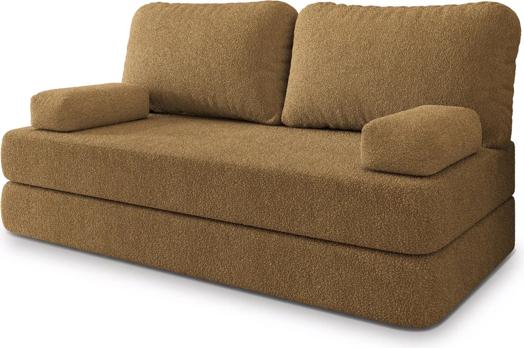 Masseno Sofa piankowa NIKSI z funkcją spania, Kanapa z pianki do salonu, Bezmontażowa, Tkanina bucle – Miodowy QUELLE 17