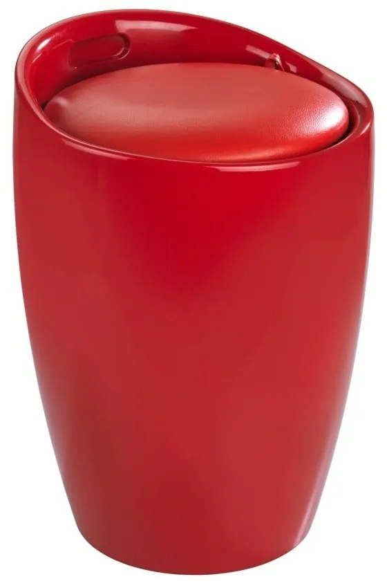 Czerwony kosz na pranie i taboret w jednym Wenko Candy, 20 l