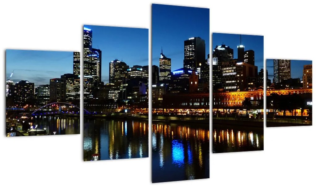 Obraz nocy w Melbourne (125x70 cm)