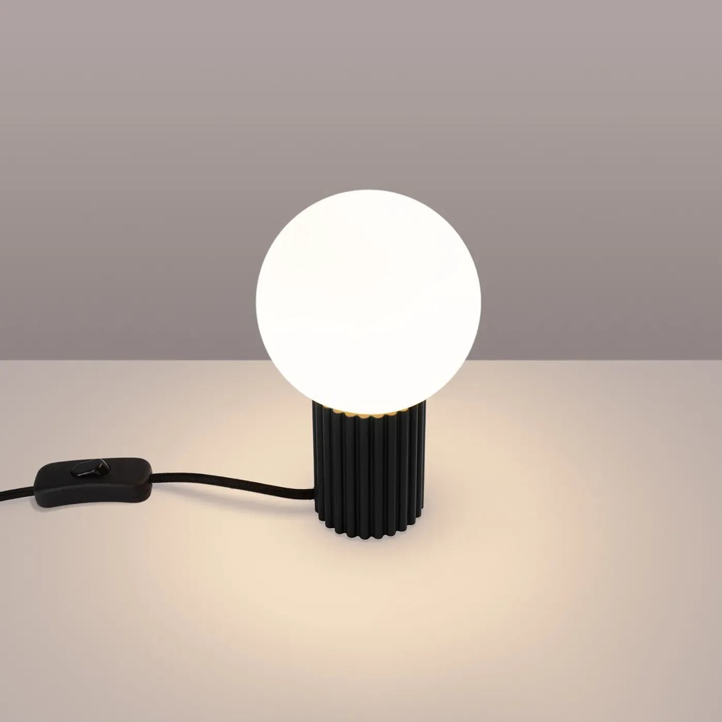 Lampa biurkowa HALO czarna ryflowana SOLLUX  LIGHTING